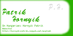 patrik hornyik business card